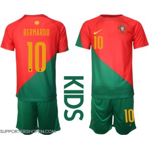 Portugal Bernardo Silva #10 Hemmatröja Barn VM 2022 Kortärmad (+ korta byxor)